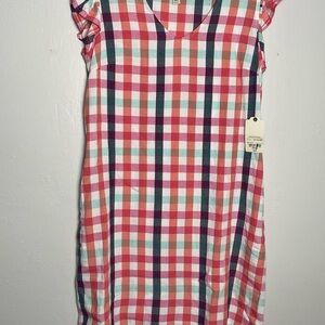 NWT St. John's Bay Multicolor Plaid Dress Size S